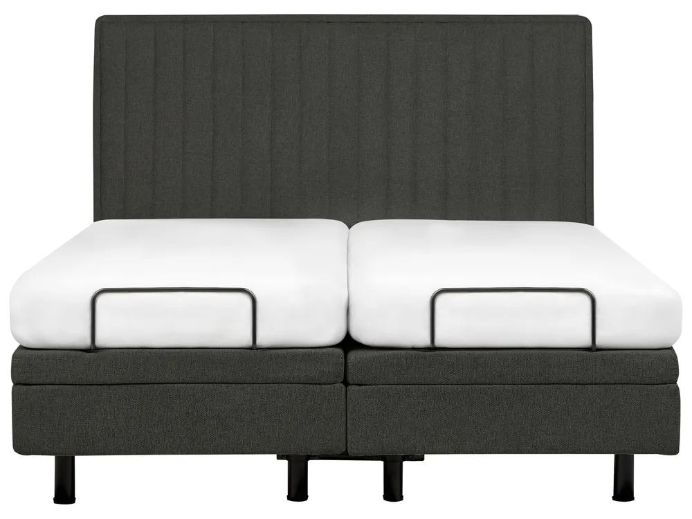 Bett verstellbar Stoff DUKE II 160 x 200 cm Dunkelgrau_987367