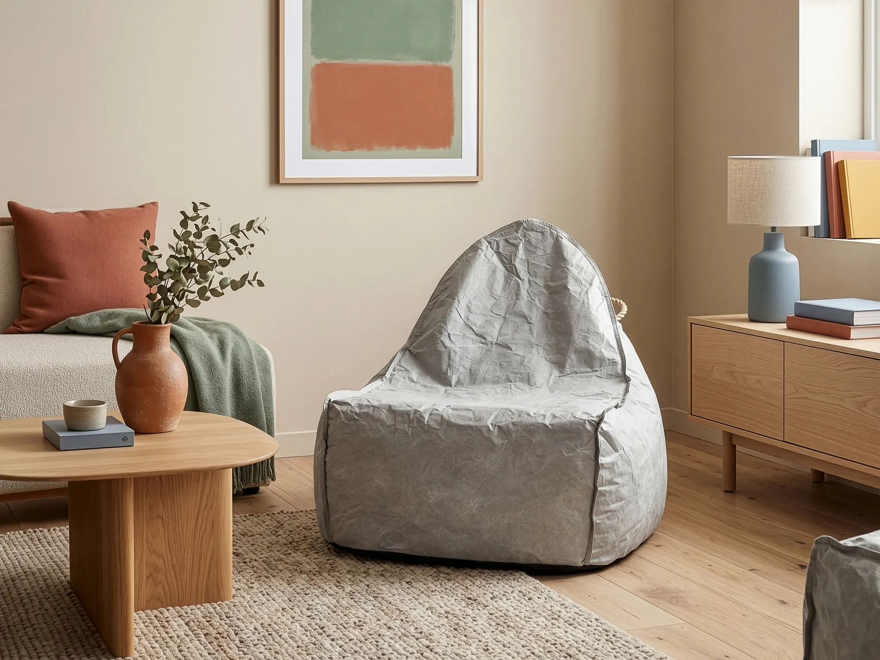 Poltrona sacco 200 L DROP 63 cm 75 cm Grigio chiaro_798954