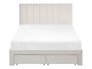 Bed with Storage Drawers LONZAC Velvet Off-White 120 x 200 cm (EU Small Double)_1014743