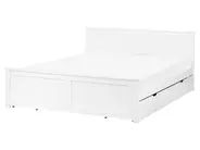 Bed with 4 Drawers SABRAN Pine Wood White 160 x 200 cm (EU King Size)_1061304