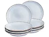 Set of 8 Side Plates JUNIPER Stoneware Light Blue 21 cm