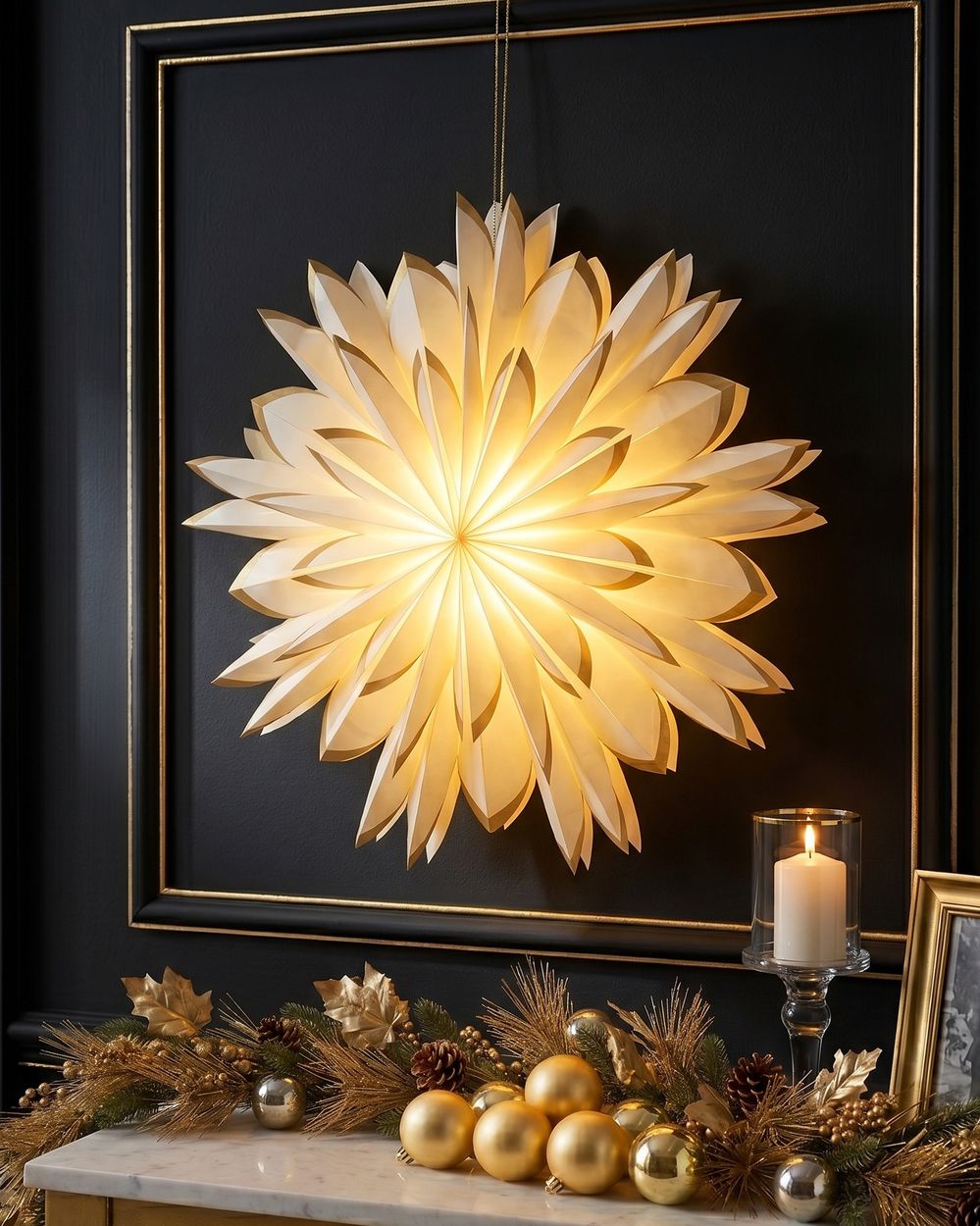 Décoration de Noël SVEDAN 60 cm Étoile Blanc cassé