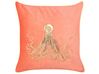 Conjunto de 2 almofadas decorativas com motivo de polvo em veludo vermelho 45 x 45 cm LAMINARIA_892993