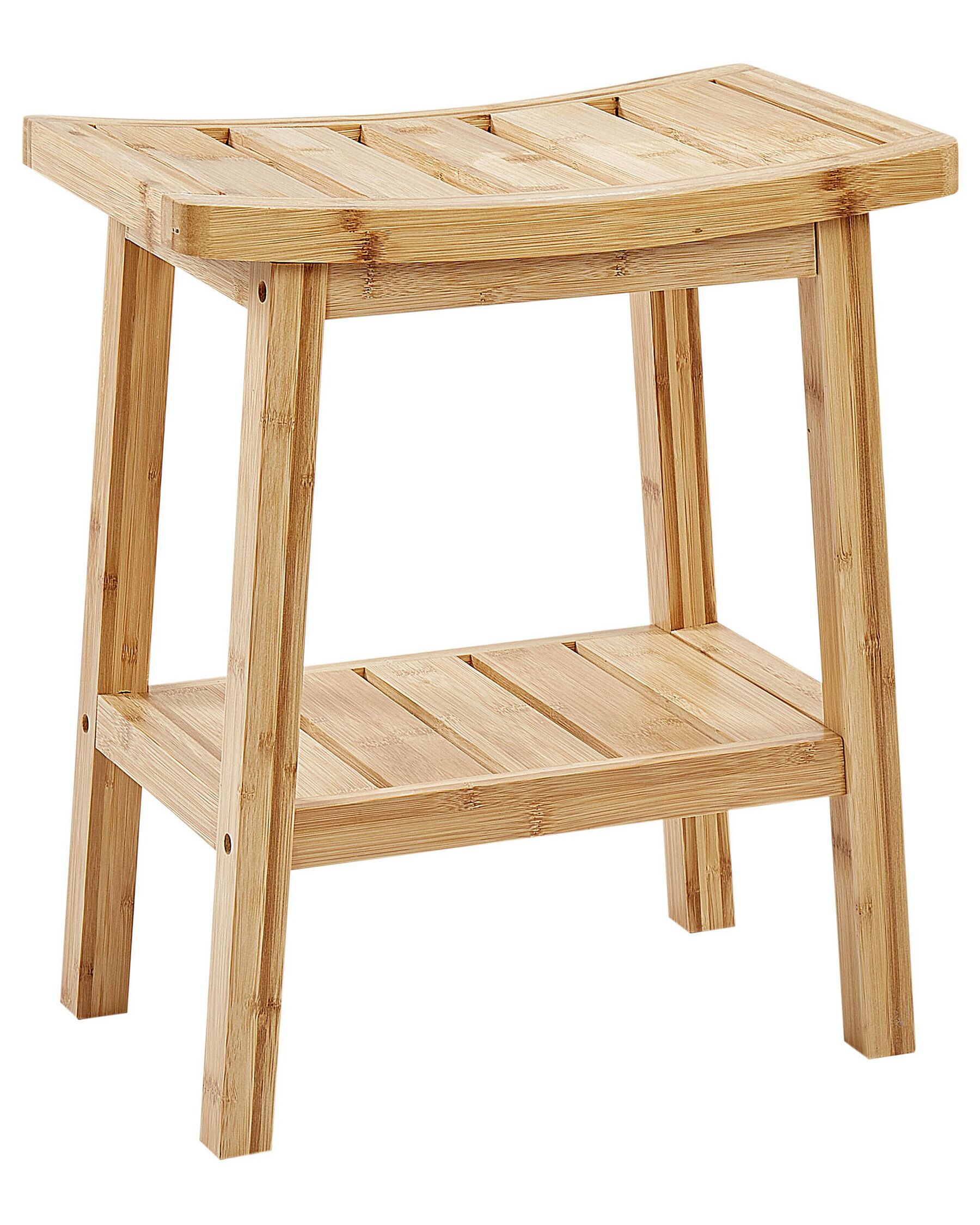 Tabouret de salle de bain en bambou bois clair TREMONT_927101