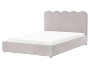 Bett mit Stauraum NANTERRE Chenillegewebe Taupe 160 x 200 cm_1019583