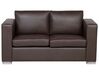 Leather Living Room Set Brown HELSINKI_740927