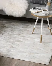 Rug MALDAN Beige 160 x 230 cm Leather_742832