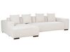 Høyrehånds hjørnesofa med ottoman kordfløyel Off-White LUNGO_898426