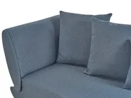 Left-Hand Chaise Longue MERI with Storage Faux Linen Dark Blue_881319