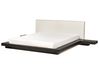 EU Super King Size Boucle Headboard with LED Bed Dark Wood ZEN_931509