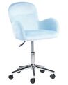 Krzesło biurowe regulowane welurowe jasnoniebieskie PRIDDY_855051