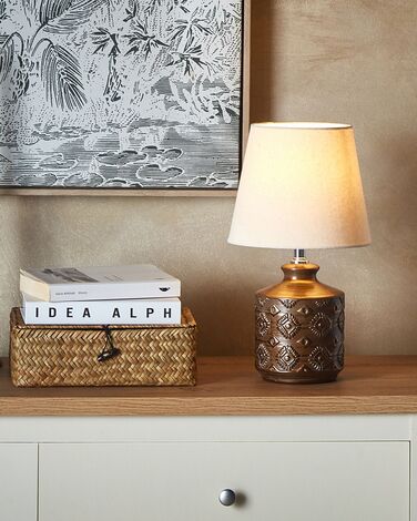 Ceramic Table Lamp Copper ROSANNA