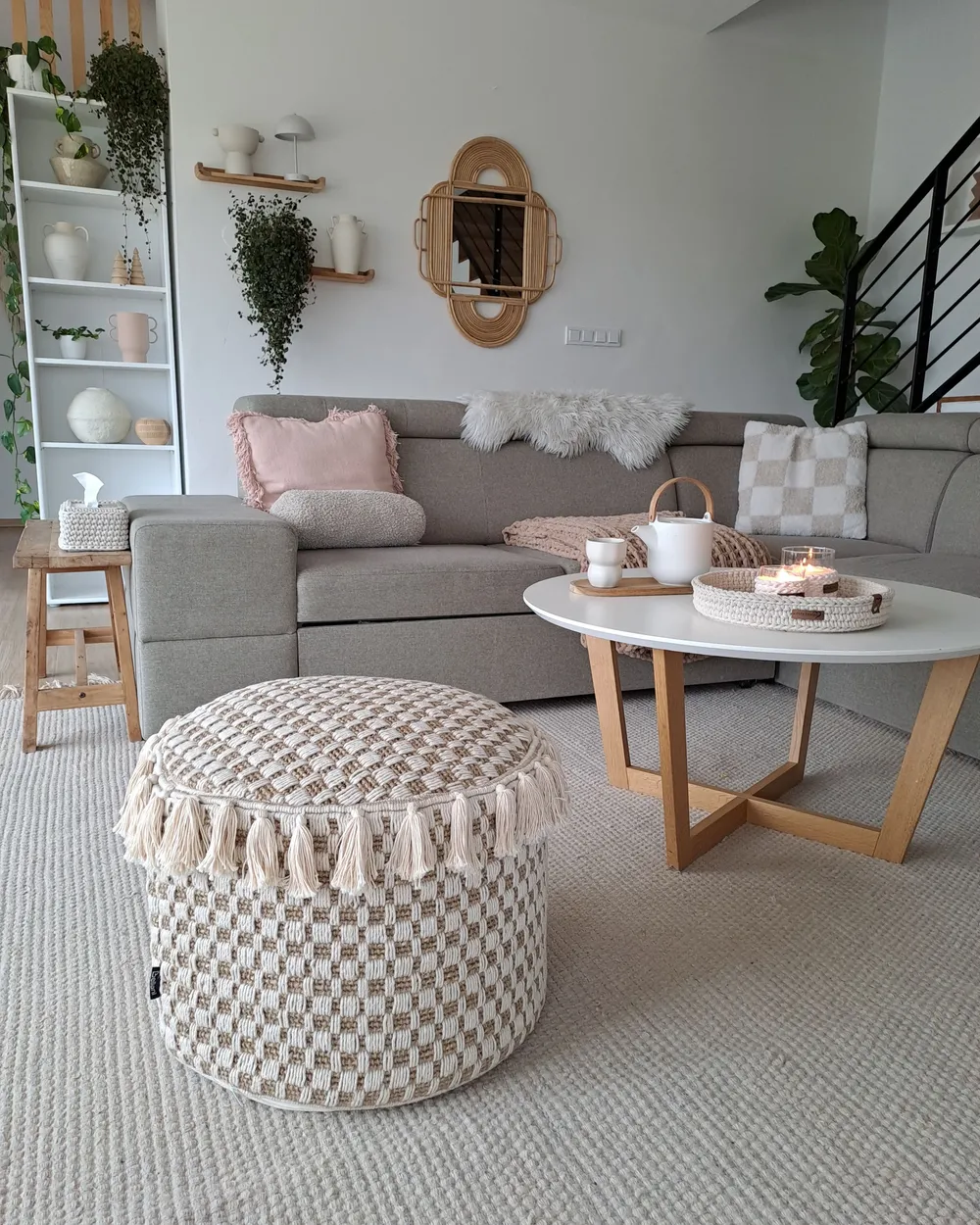 Pouffe PIRAK Cotton Light Beige_972563