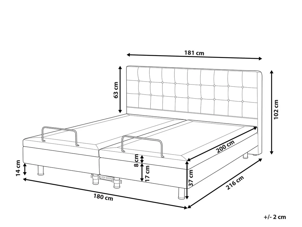 Adjustable Bed Boucle DUKE 180 x 200 cm (EU Super King) Off-White_1011518