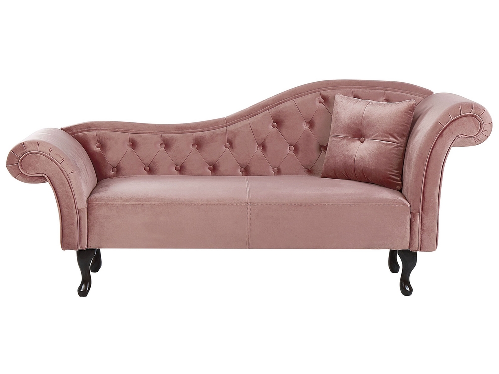 Blush velvet chaise lounge online