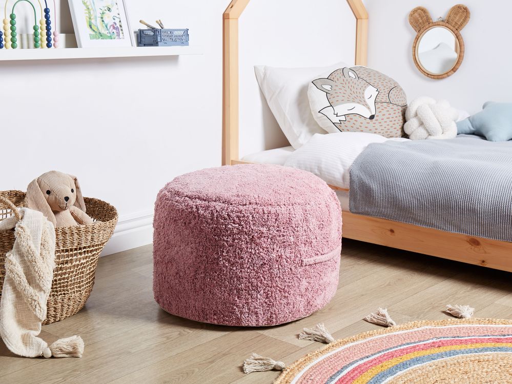 Pouf Contenitore Puffo Per Cameretta Pouf KANDHKOT Cotone Rosa 50