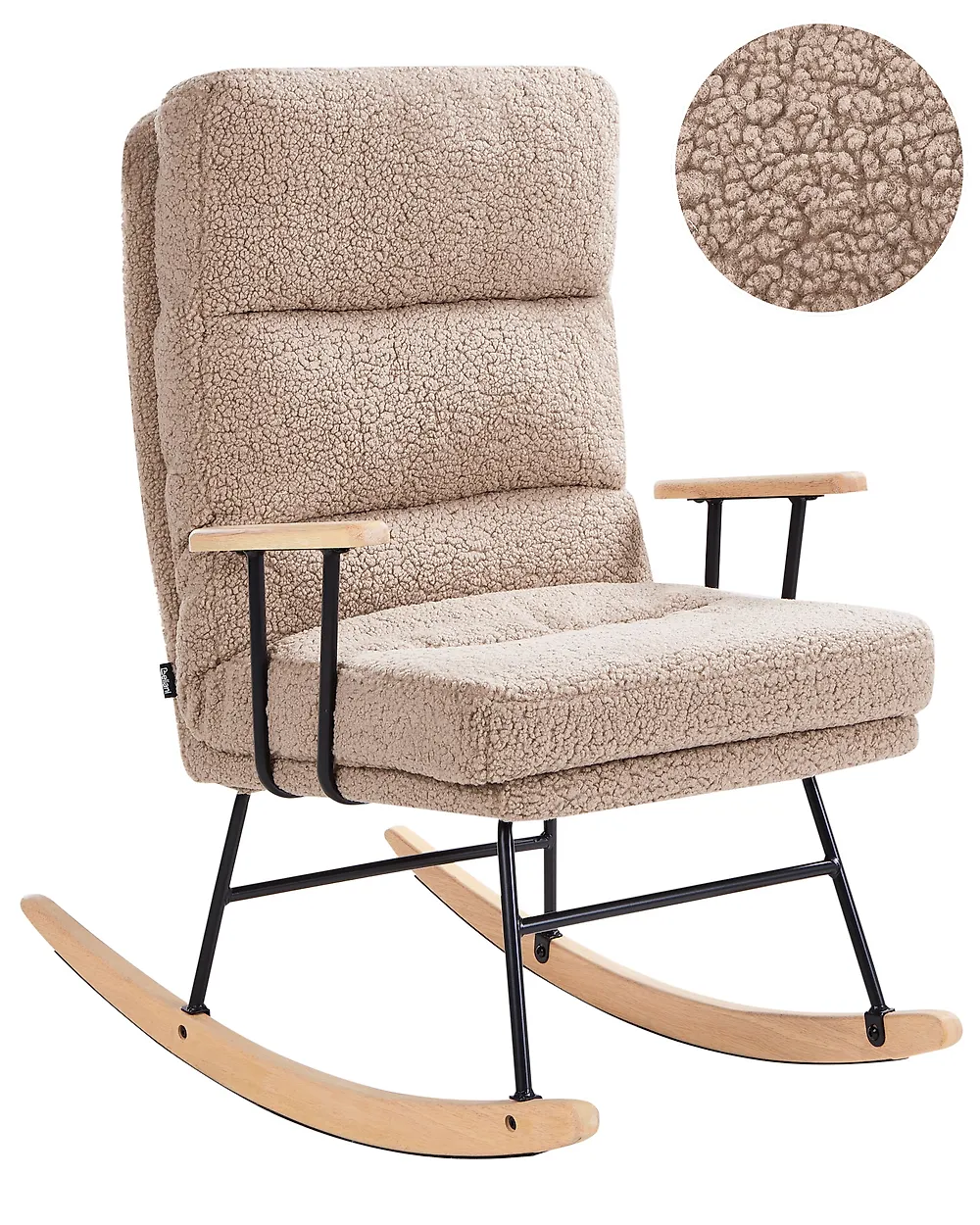 Rocking Chair ESKELIN Reclining Boucle Beige | Beliani.se