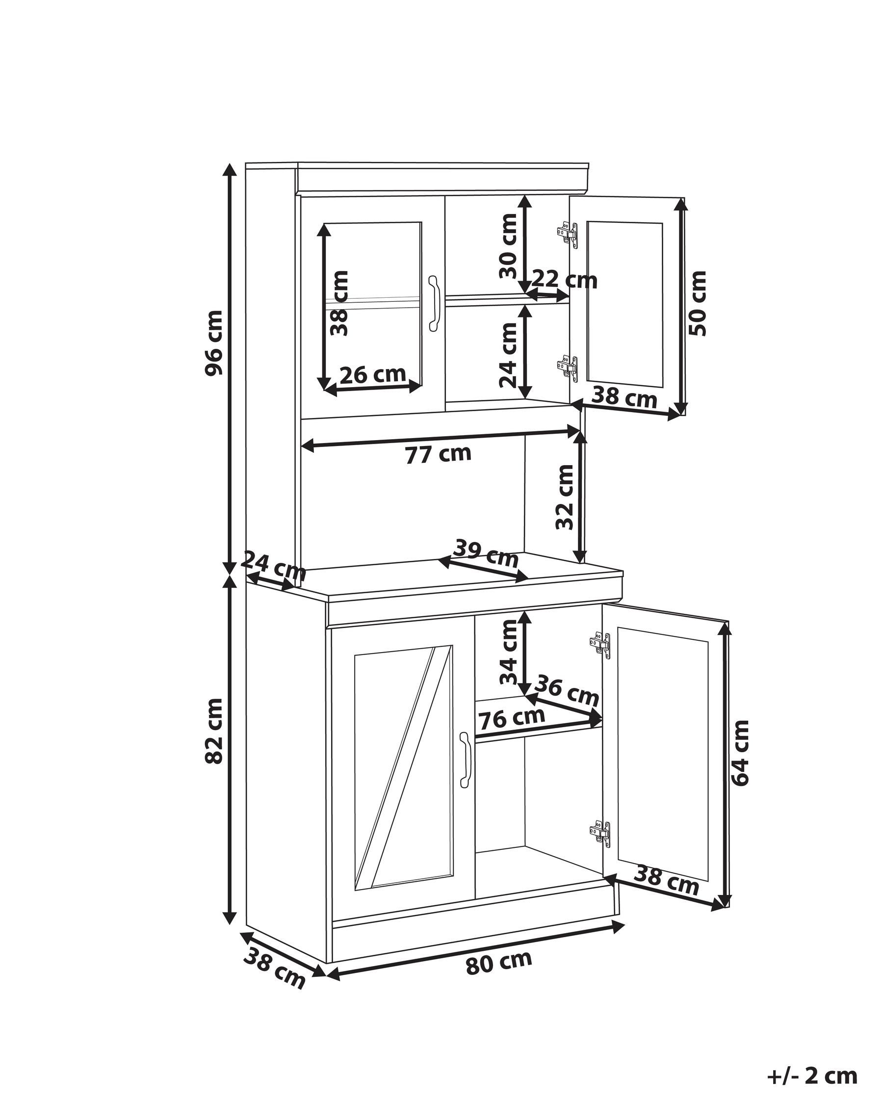 Cabinet with Glass Display White KALBARRI_963515