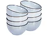 Set of 8 Bowls JUNIPER Stoneware Light Blue 14 cm