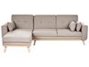 Corner Sofa Bed 3 Seater KAARINA Fabric Beige Right Hand