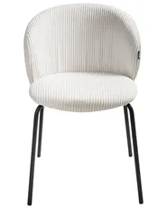 Set of 2 Dining Chairs MILES Corduroy Off-White_963400