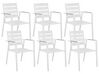 Gartenmöbel Set Aluminium weiß 6-Sitzer Auflagen grau VALCANETTO/TAVIANO_922657