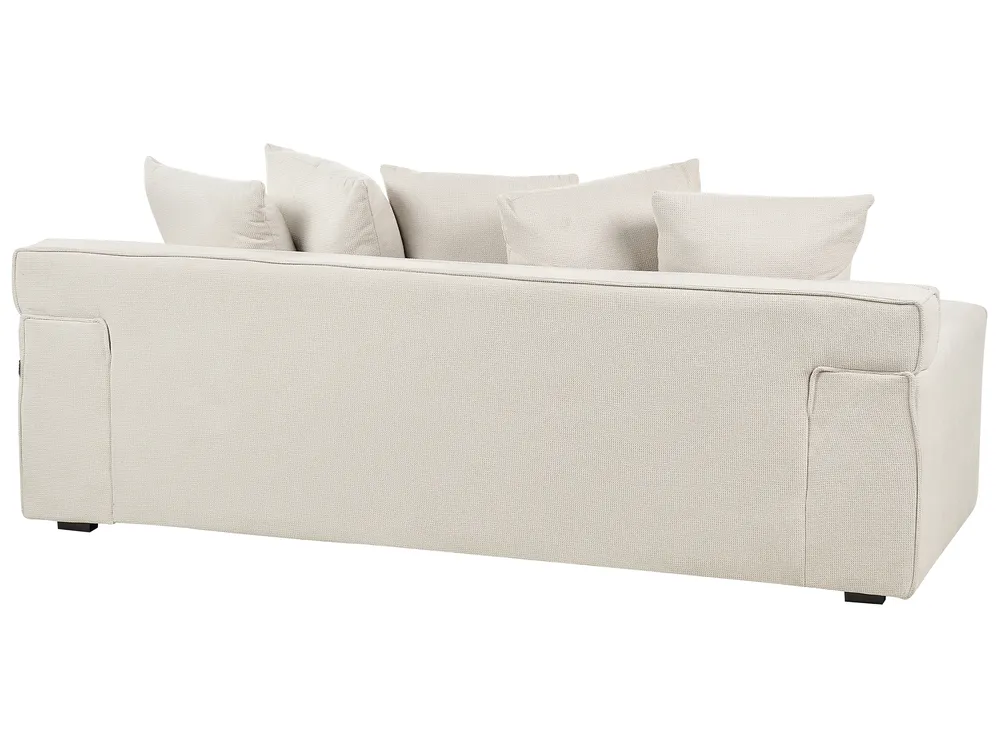 Sofa 3 Seater VISKAN Chenille Off-White_903503