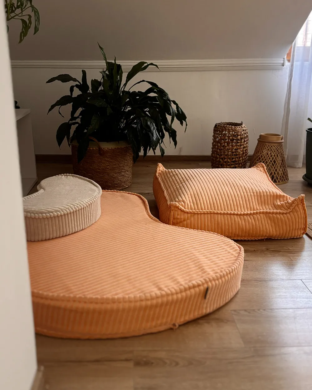 Pouffe ALLOZAI Velvet Peach Pink_981694