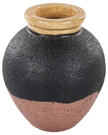 Terracotta Decorative Vase 31 cm Black and Pink DAULIS