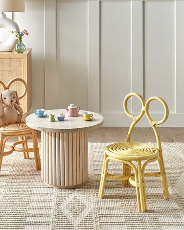 Rattan Kids Chair Yellow MIRTIA