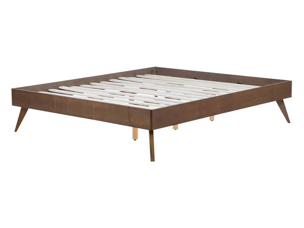Bed without Headboard BERRIC 140 x 200 cm (EU Double) Dark Ash Wood_873735