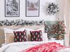 Conjunto de 2 almofadas de veludo vermelho e verde padrão natalício 45 x 45 cm CUPID_814129