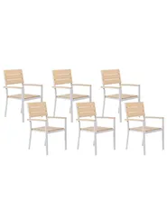 Set of 6 Garden Chairs COMO Beige_884161