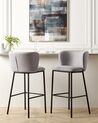 Sada 2 čalouněných barových židlí šedé MINA_885321