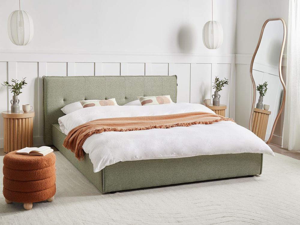 Cama de agua Lino sintético LESTRE 160 x 200 cm Verde
