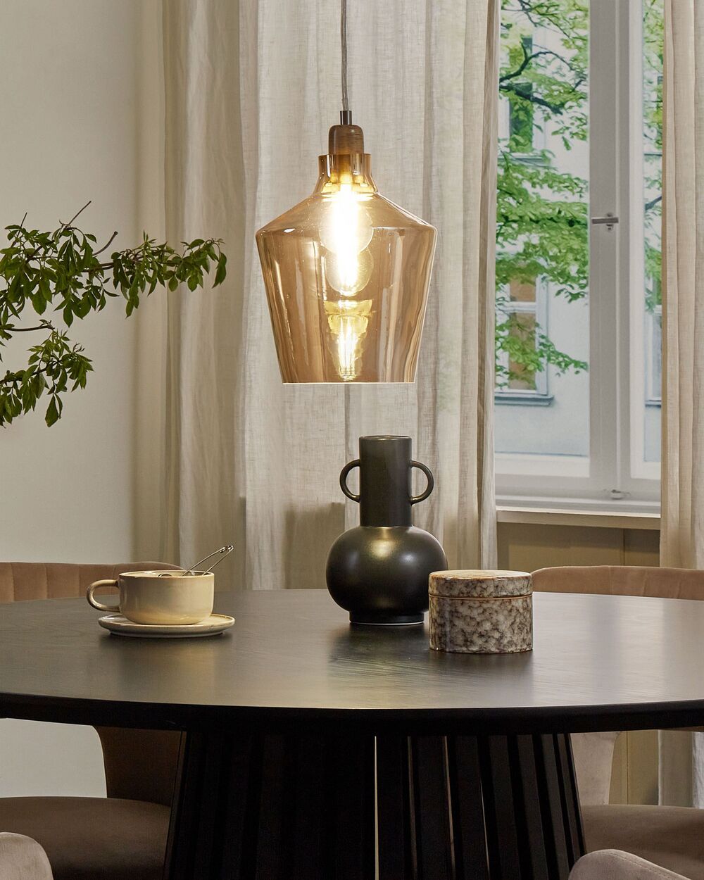 Pendant Lamp SANTON Glass Gold