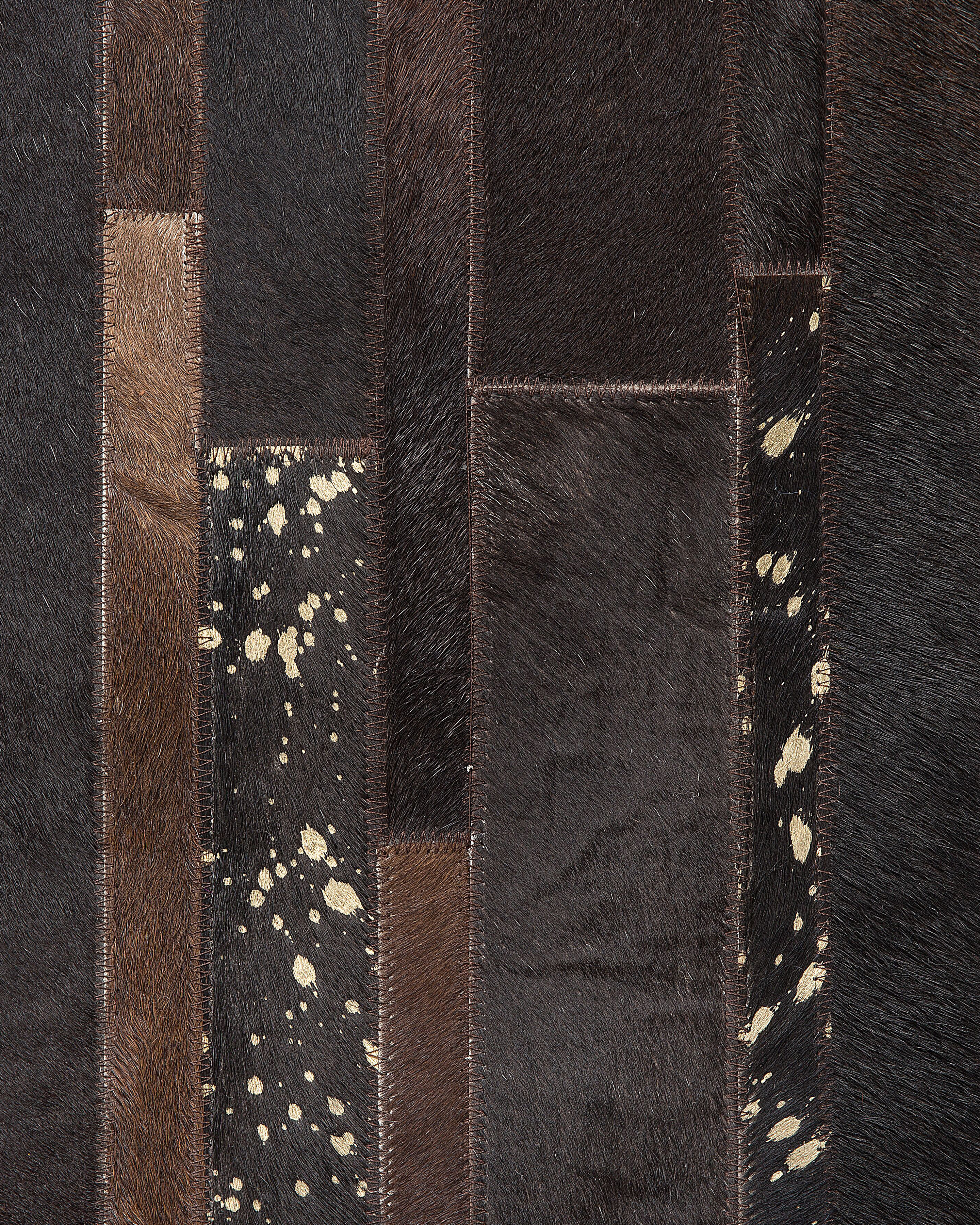 Kožený koberec 200 x 200 cm hnedý ARTVIN_745599
