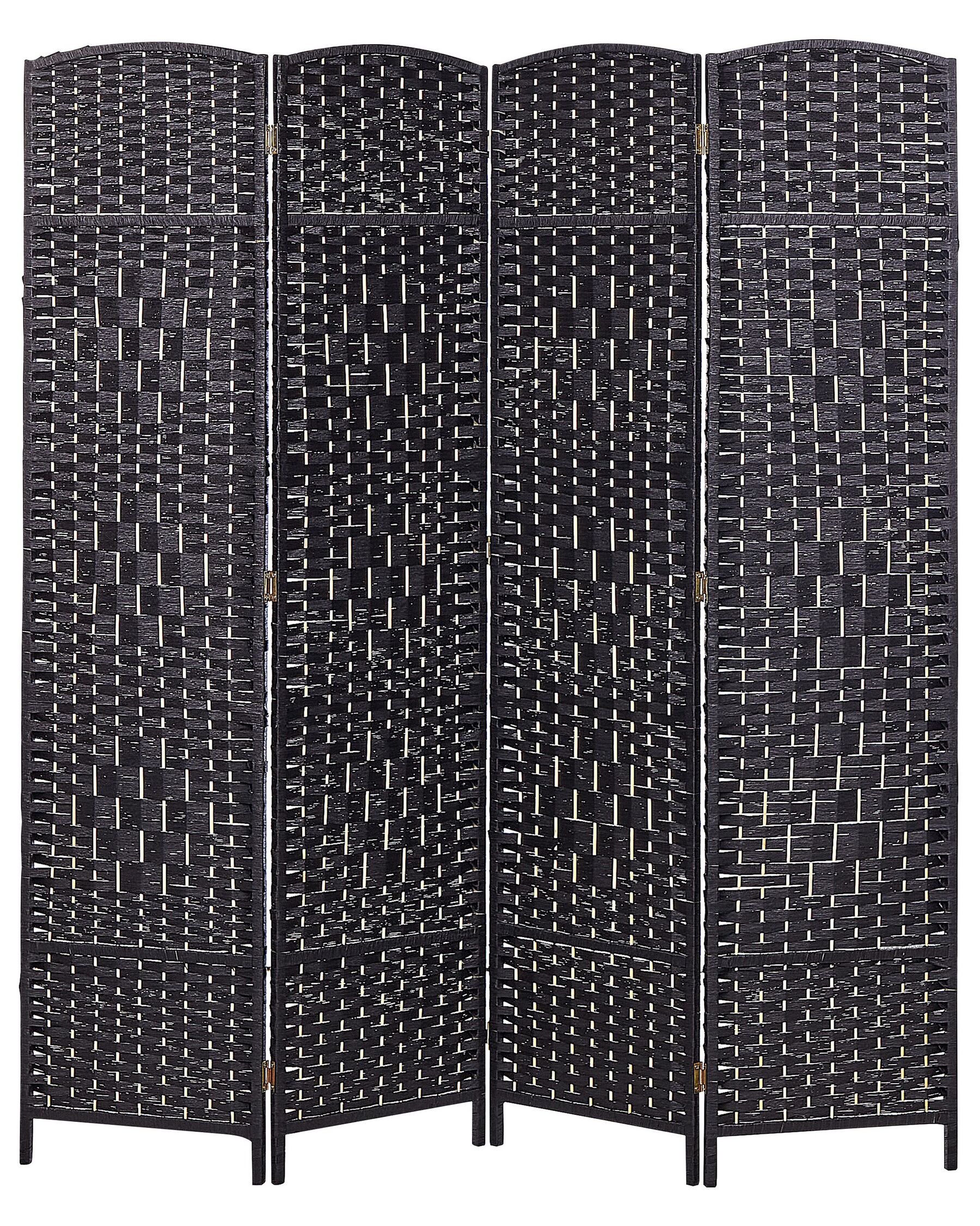 Sammenleggbar romdeler med 4 paneler 178 x 163 cm svart LAPPAGO_874031
