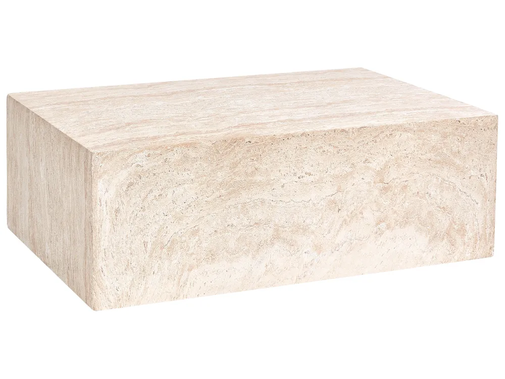 Stolik kawowy NOBRES 90 cm 66 cm Efekt trawertynu
