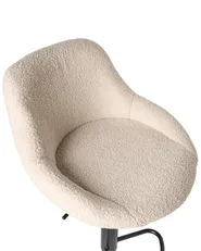 Set of 2 Bar Stools MEDULIN Swivel Boucle Light Beige_1011559