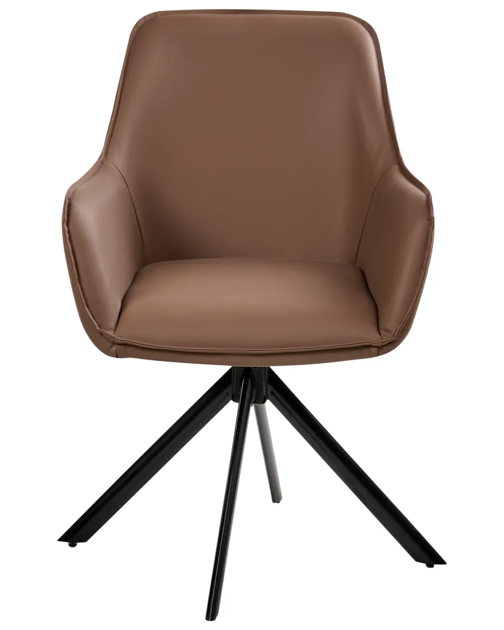 Dining Chair Swivel MORNAS Faux Leather Brown_1037116