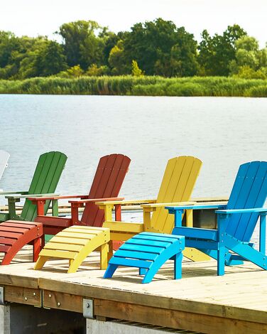 Garden Chair with Footstool Yellow ADIRONDACK