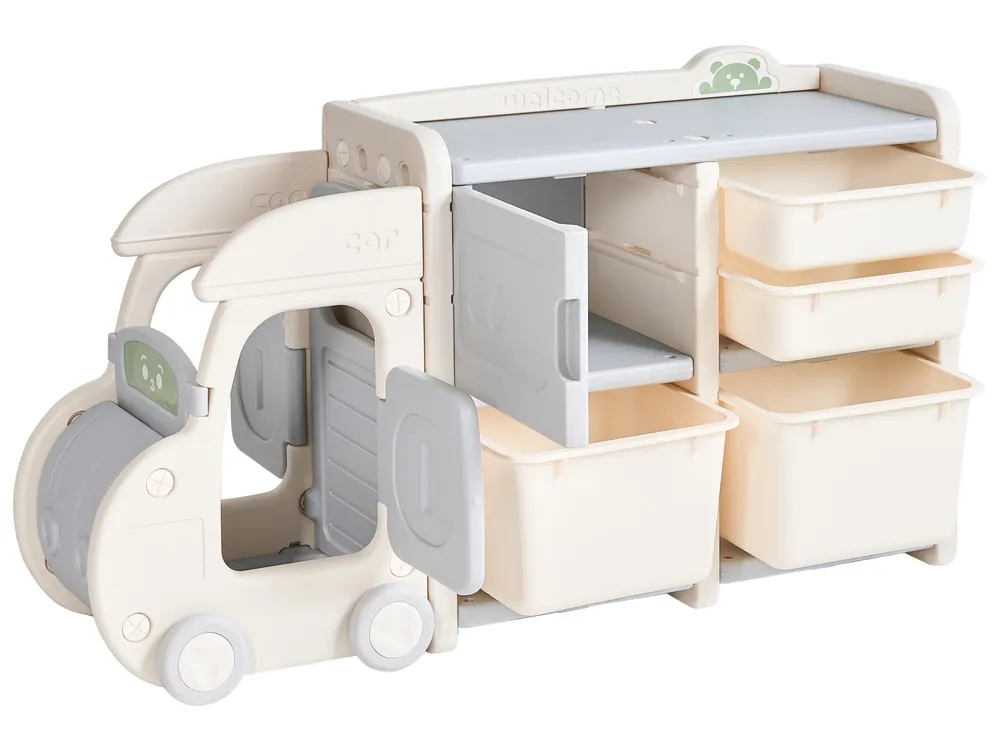Toy Storage Organiser BULLI Truck 67 cm Beige_1123512