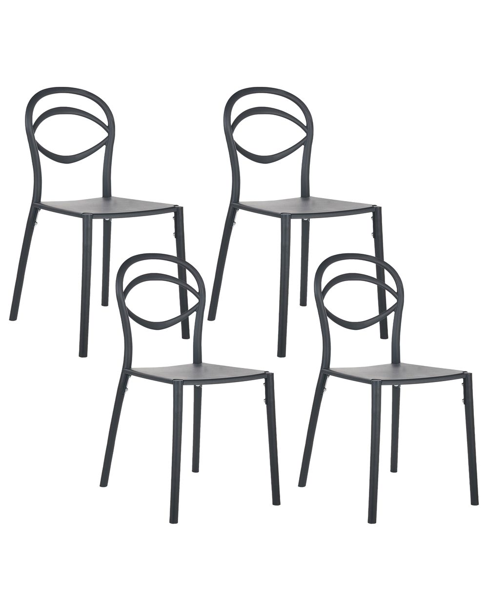 Set of 4 Garden Chairs COVOLO Black