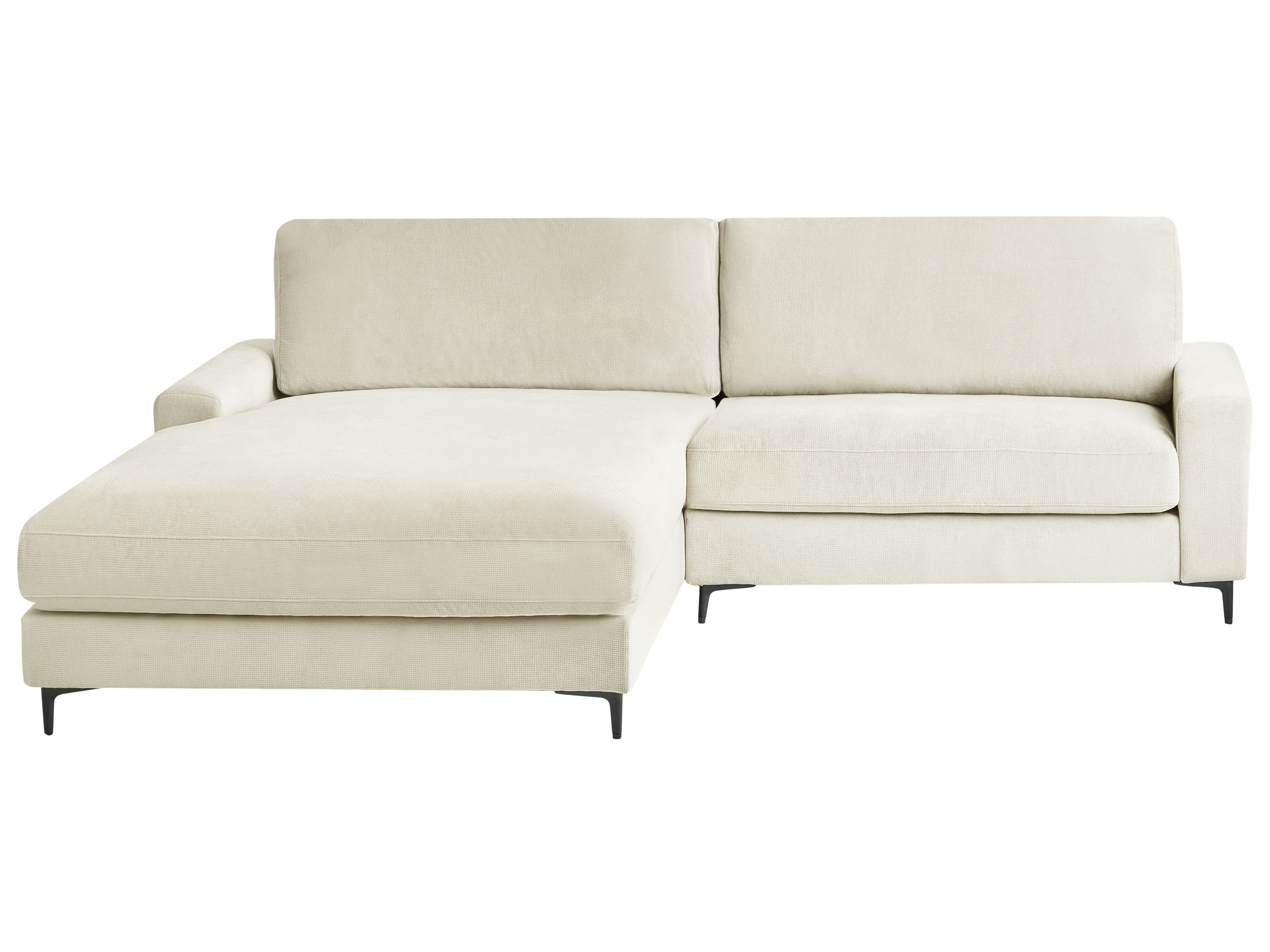 Right Hand Fabric Corner Sofa Off White MALOY Beliani