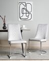Sada 2 sametových šedých jídelních židlí ALTOONA_887533