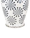 Stoneware Flower Vase 25 cm White with Navy Blue NEMEA_810774