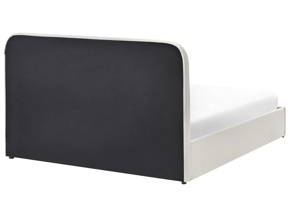 Bett mit Stauraum CHALLANS Stoff Cremeweiß 140 x 200 cm_1019665