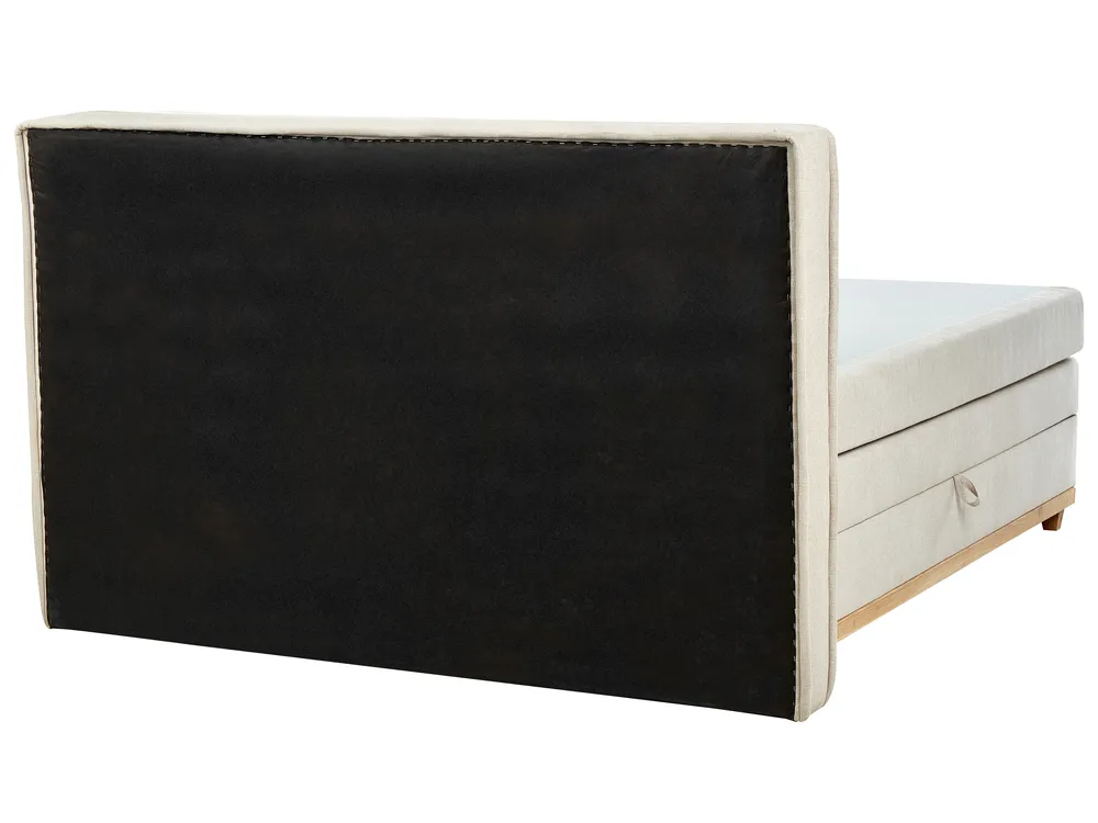 Divano letto con contenitore DYNASTY Tessuto Beige 180 x 200 cm_873569