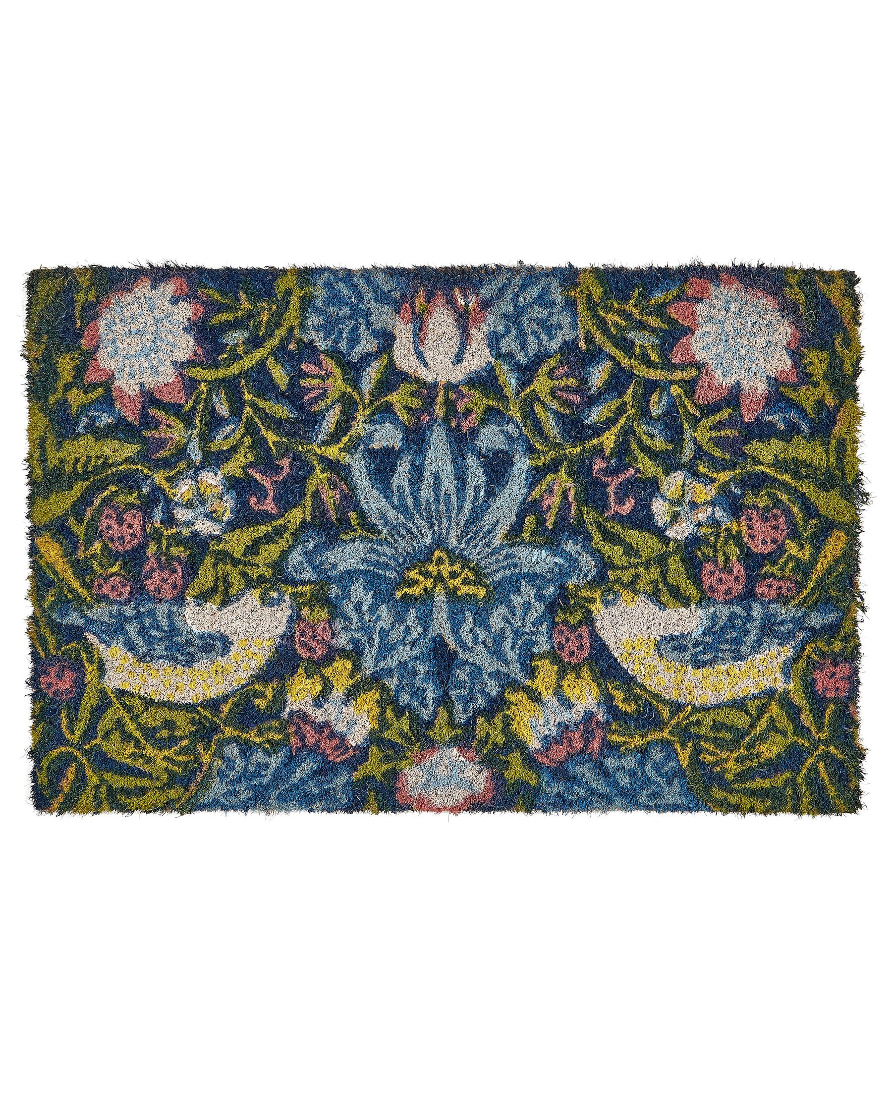 Paillasson avec motif floral 40 x 60 cm en fibre de coco multicolore SAKESAR_904930
